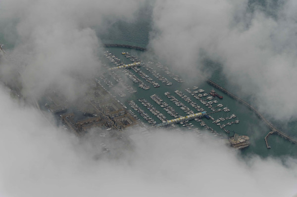 Brighton Marina under the clouds
